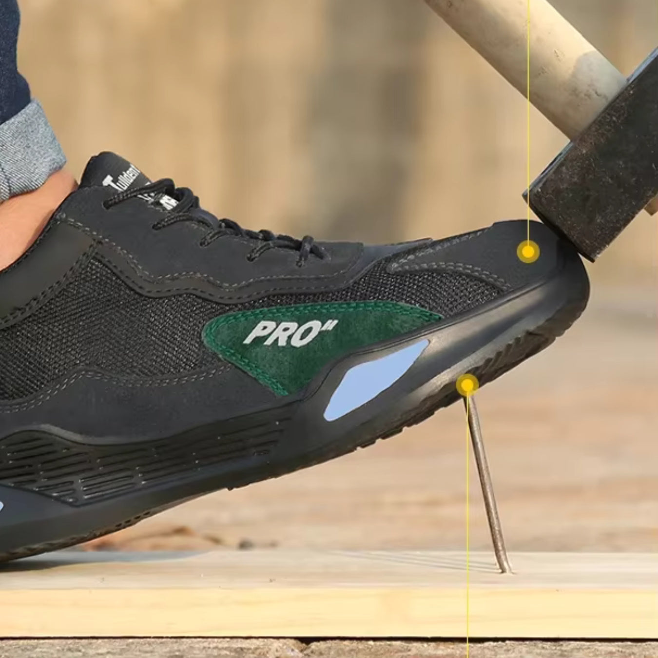 Tenis de segurança Robust-Pro anti-impacto antiderrapante resistente a desgaste e a furos