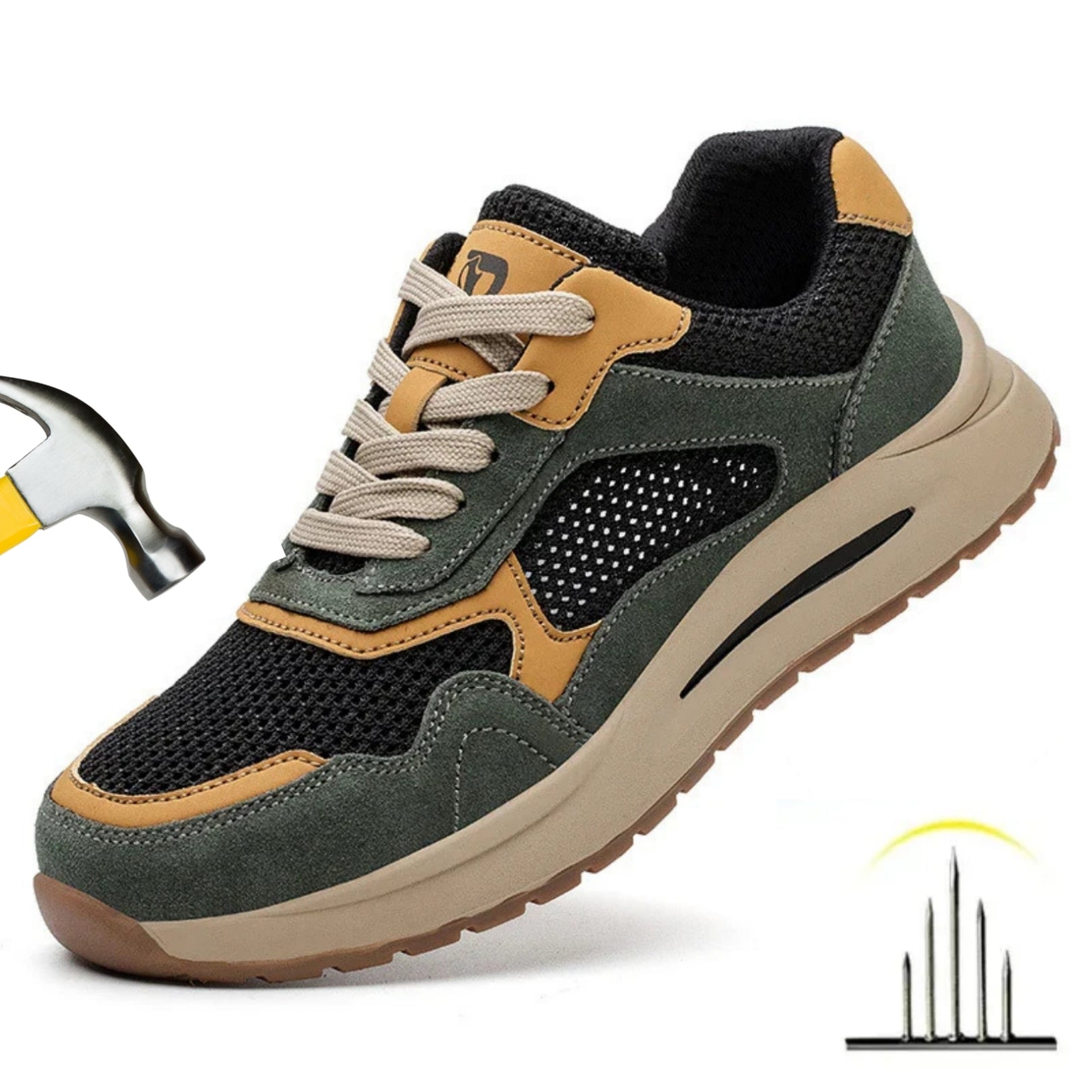 Tenis de segurança Guardian anti-impacto antiderrapante resistente a desgaste e a furos