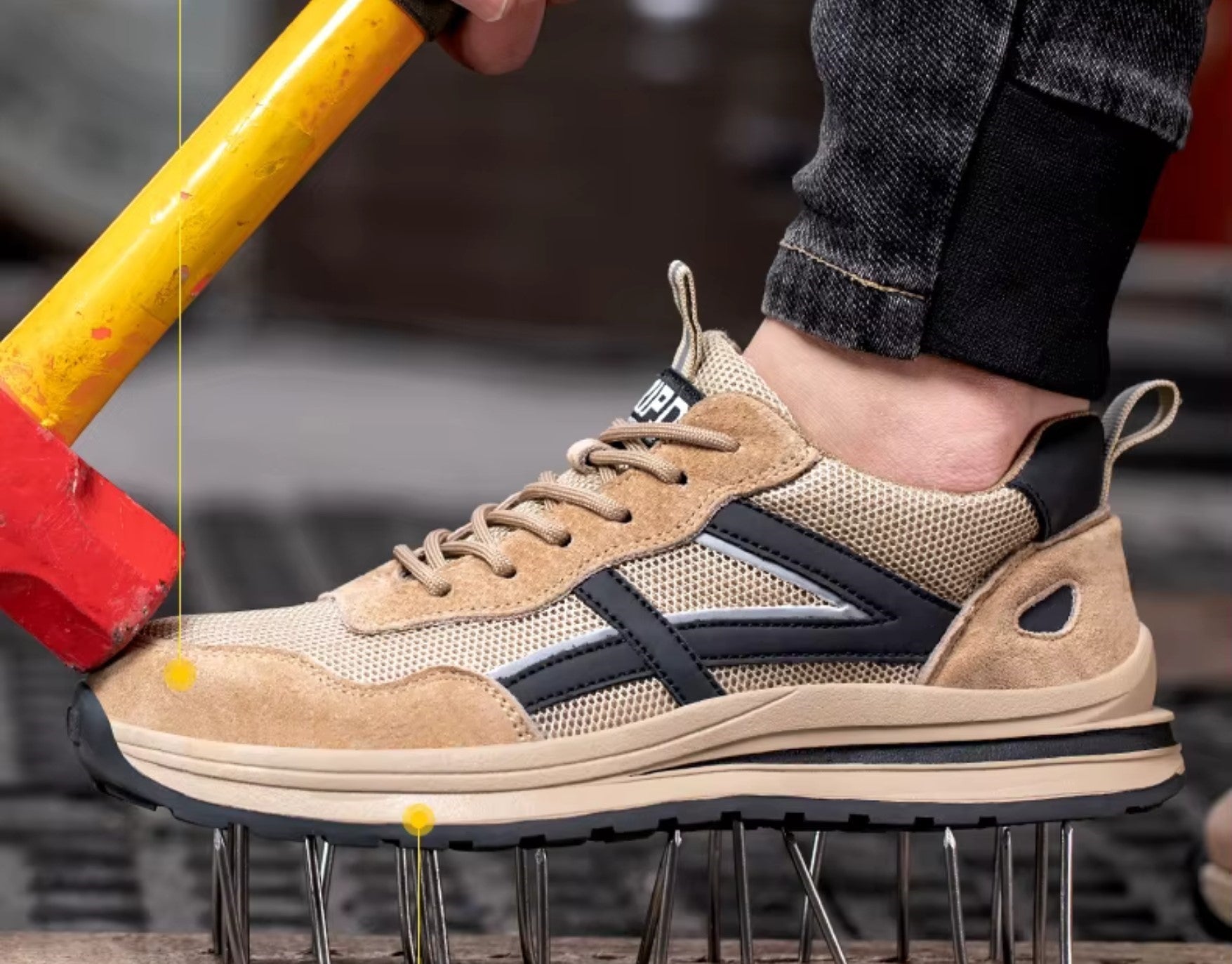 Tenis de segurança PowerSafe anti-impacto antiderrapante resistente a desgaste e a furos