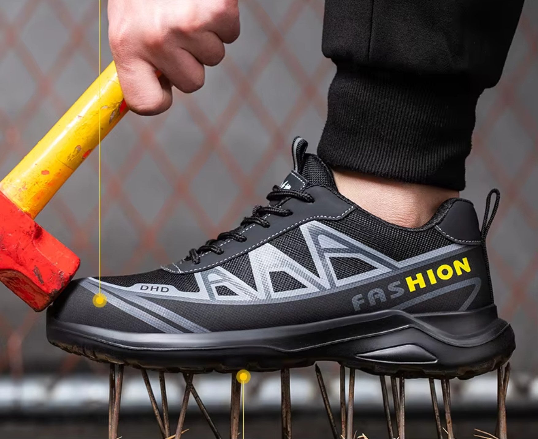 Tenis de segurança HardLine anti-impacto antiderrapante resistente a desgaste e a furos