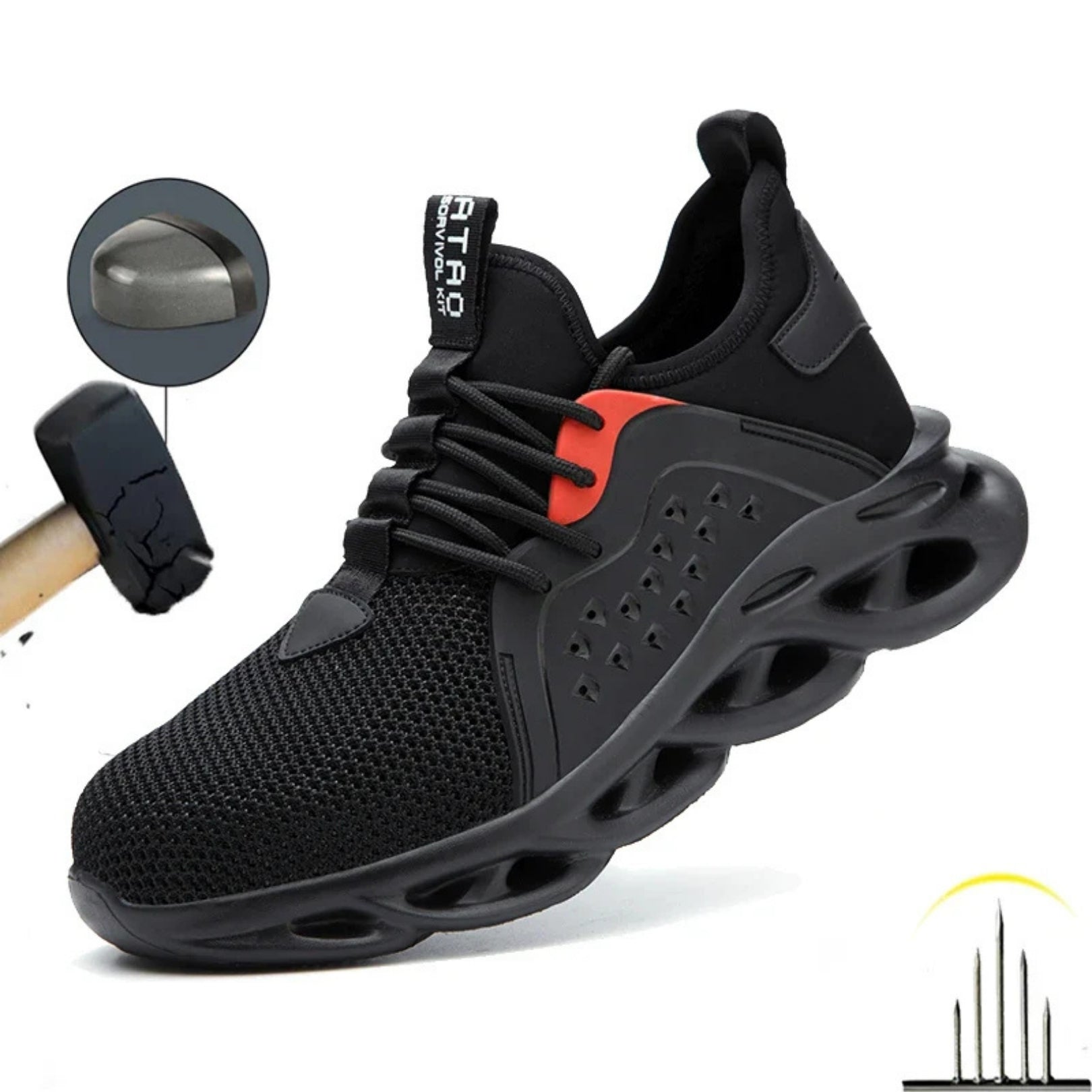 Tenis de segurança WorkFlex anti-impacto antiderrapante resistente a desgaste e a furos